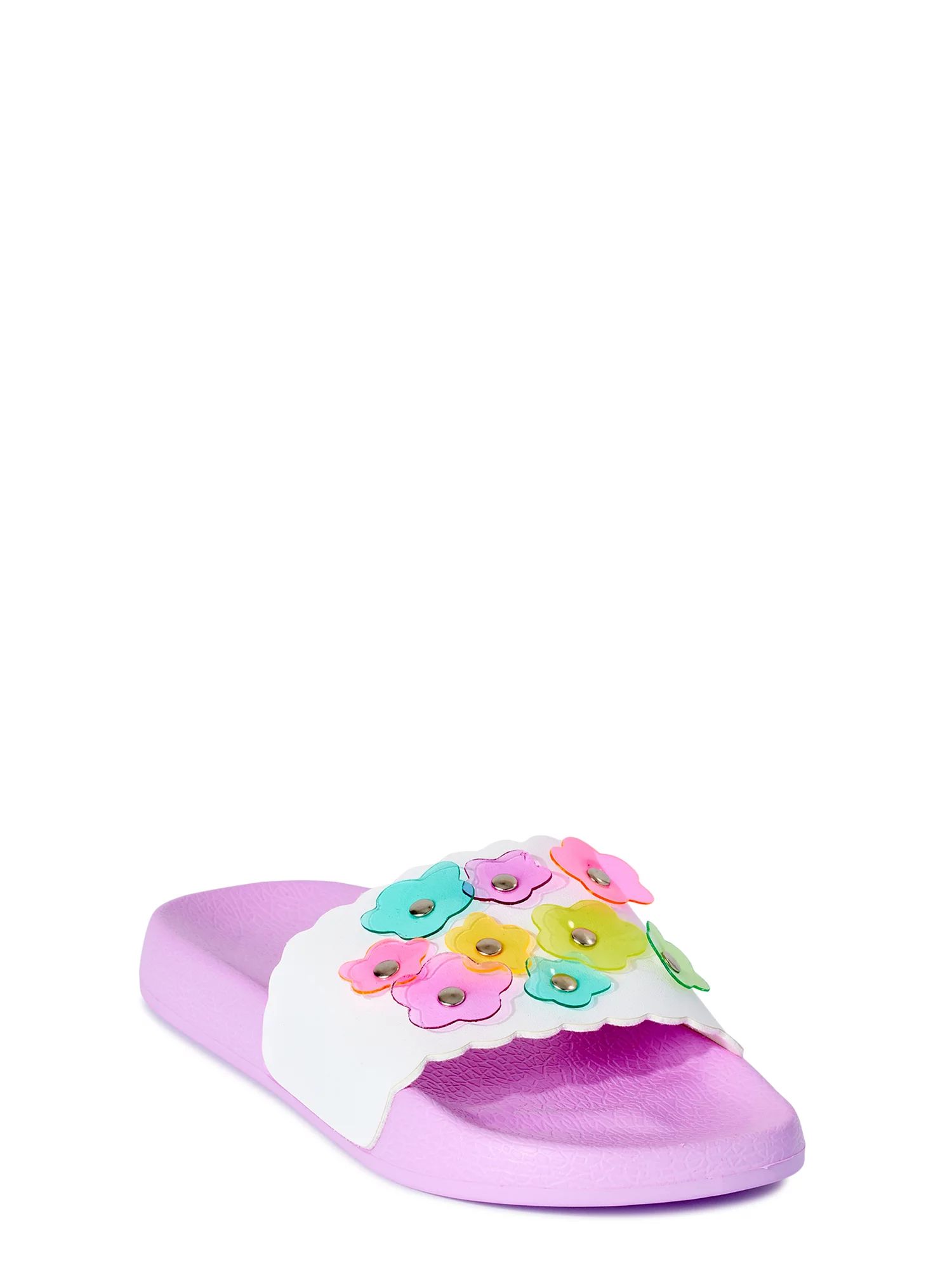 Wonder Nation Flower Slide Sandal (Little Girls & Big Girls) | Walmart (US)