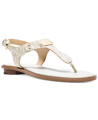 Michael Kors Women's MK Plate Flat Thong Sandals & Reviews - Sandals - Shoes - Macy's | Macys (US)