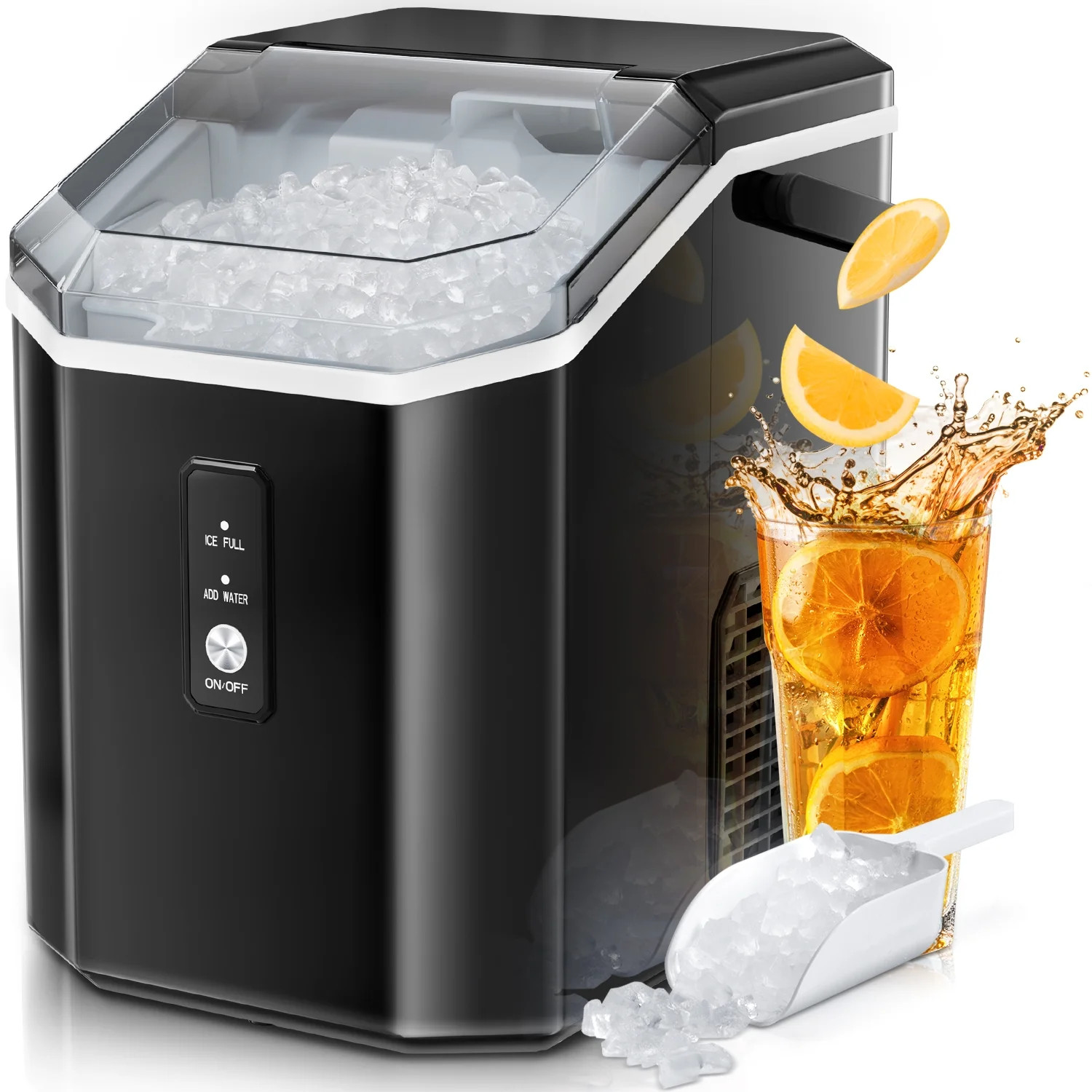 KISSAIR Nugget Ice Maker Countertop, Pebble Ice, 35Lbs/24H, Self-Cleaning, Black - Walmart.com | Walmart (US)