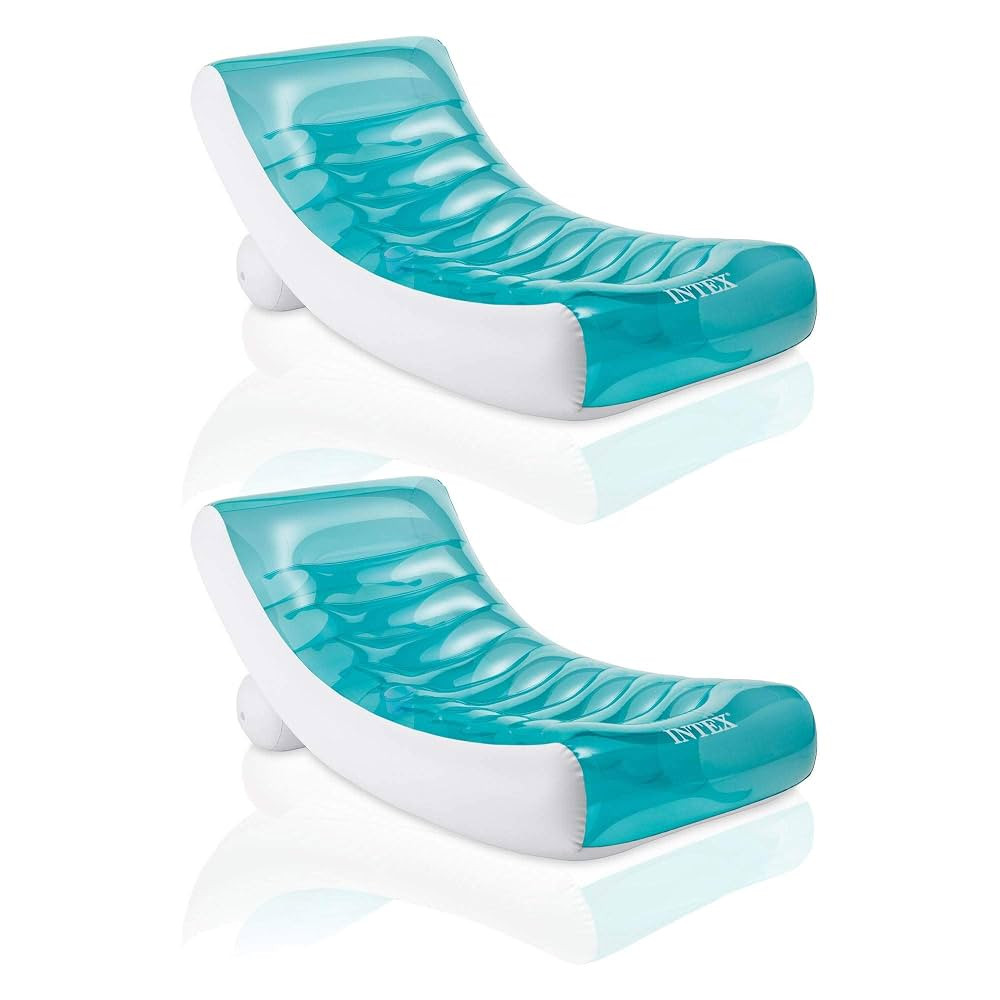Intex Inflatable Rockin' Lounge Pool Floating Raft Chair with Cupholder (2 Pack) | Amazon (US)