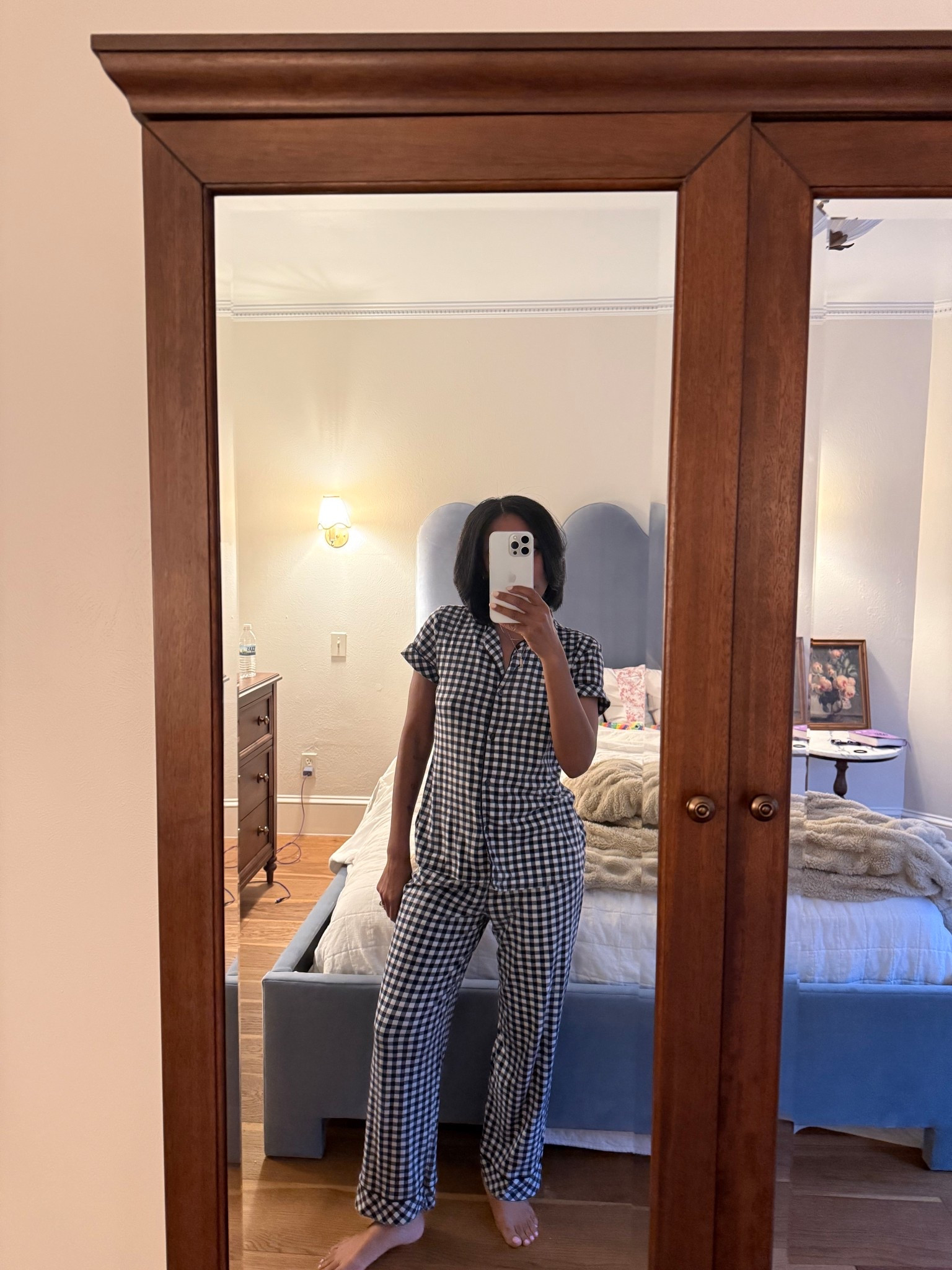 Gingham blue pajama set 

#LTKmorningroutine #LTKootd