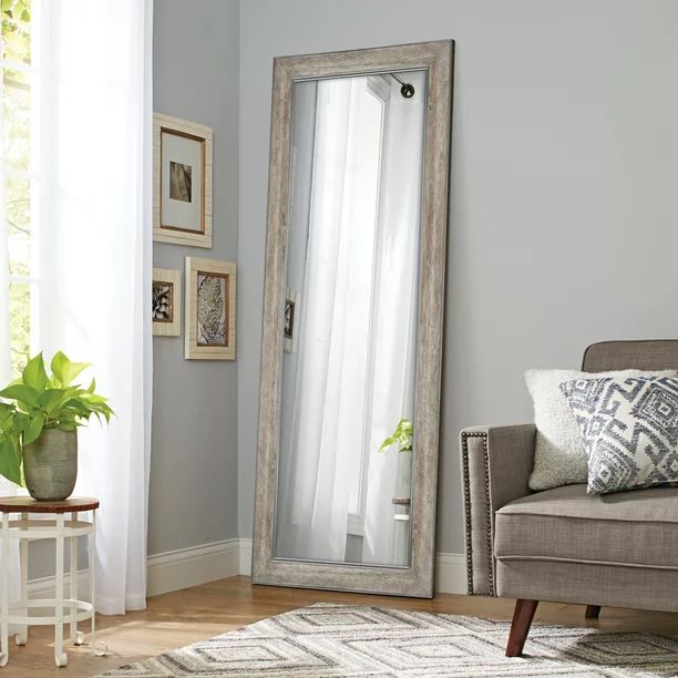 Better Homes & Gardens 27" x 70" Rectangular Leaner Mirror, Gray Rustic - Walmart.com | Walmart (US)