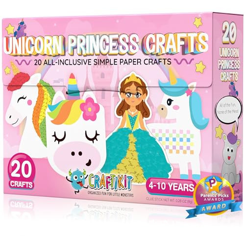 Craftikit® 20 Award-Winning Princess & Unicorn Crafts for Kids Ages 3-10 Years, All-Inclusive Toddler Arts and Craft Kits for Kids, Fun Toddler Craft Box for Girls in Preschool | Amazon (US)