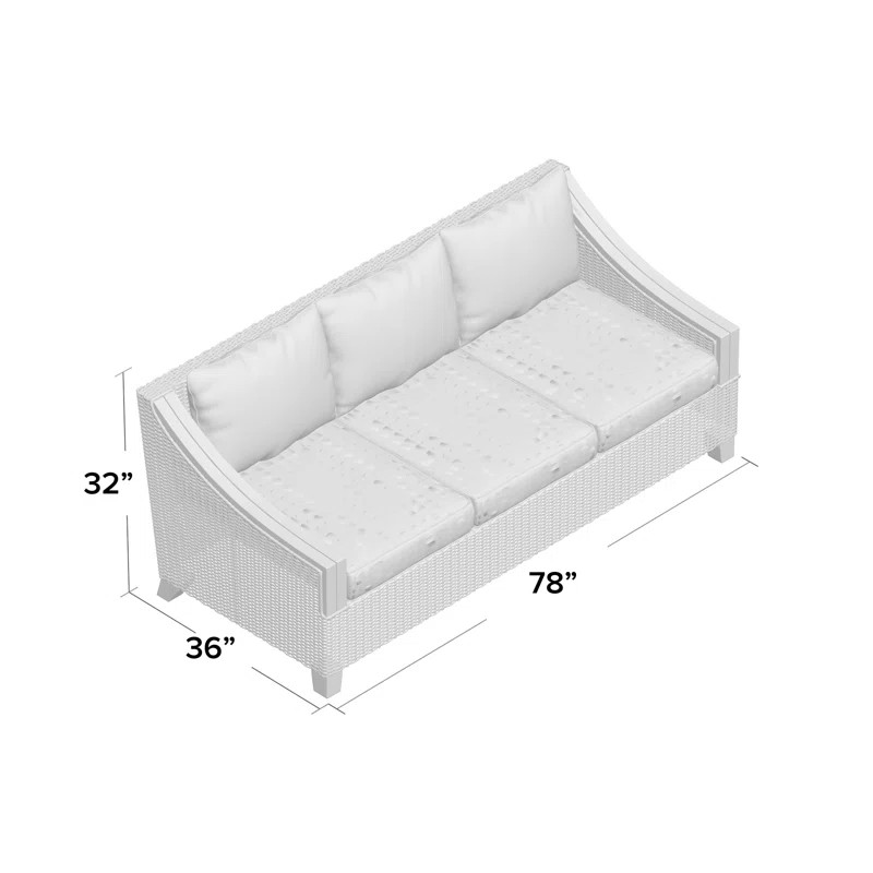 Kincaid Teak Patio Sofa with Sunbrella Cushions | Wayfair North America