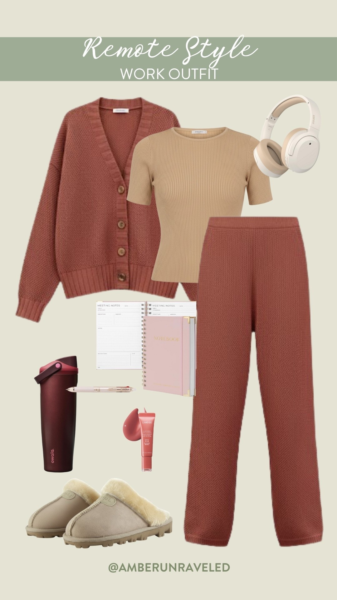 On days you work from home, this is the uniform you reach for! Slide into this comfortable knit set and throw on that chunky cardigan, put on your favorite headphones, and grab your notebook!

amazon fashion, remote style, laidback look, weekend vibes, everyday wear, lounge wear, WFH outfit, owala tumbler

#LTKSeasonal #LTKStyleTip #LTKU