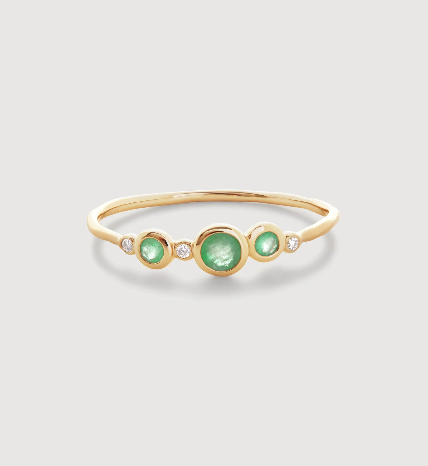 Siren Diamond & Emerald Bezel Ring | Monica Vinader (Global)