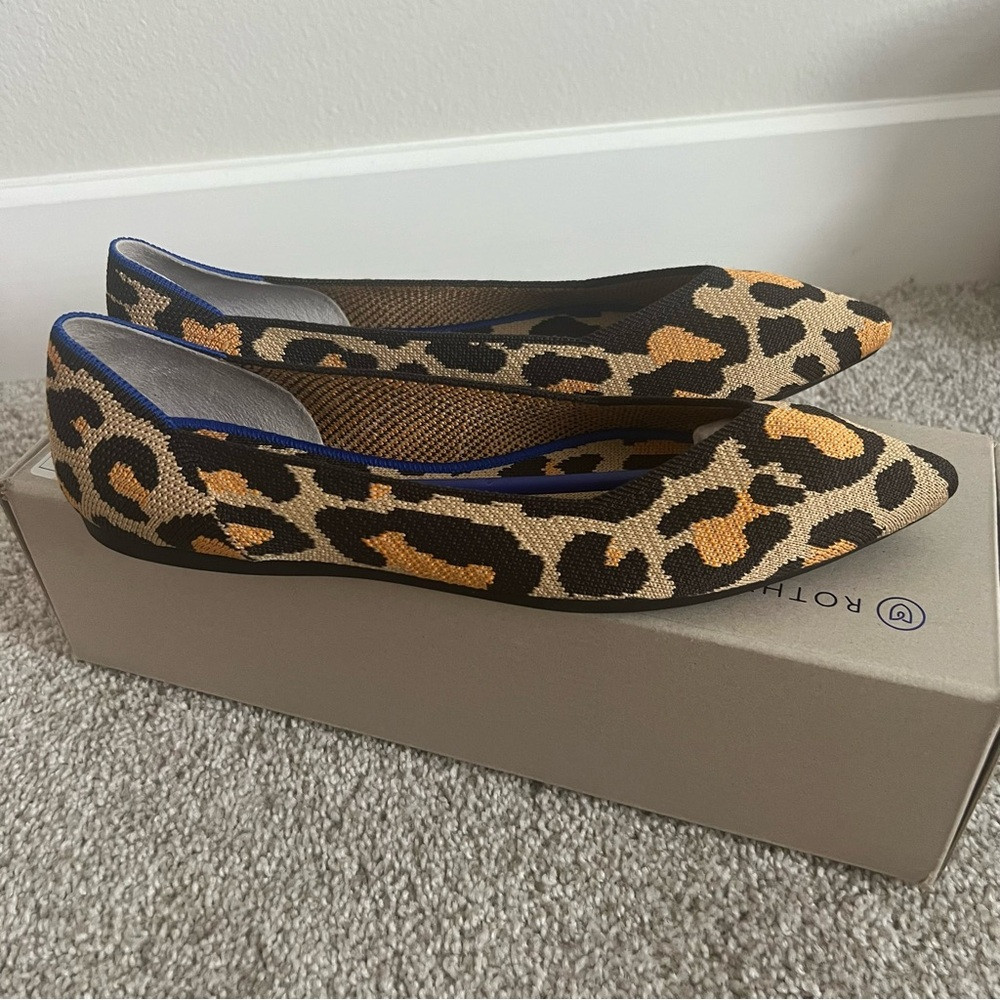 Rothy\u2019s The Point Big Cat Leopard Cheetah Pointed Toe Flats W/ Box | Poshmark