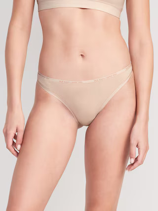 Low-Rise Logo Graphic Thong Underwear | Old Navy (US)