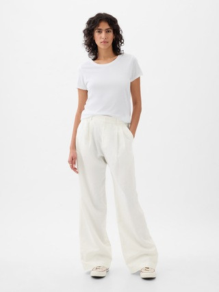365 High Rise Linen-Cotton Trousers | Gap (CA)