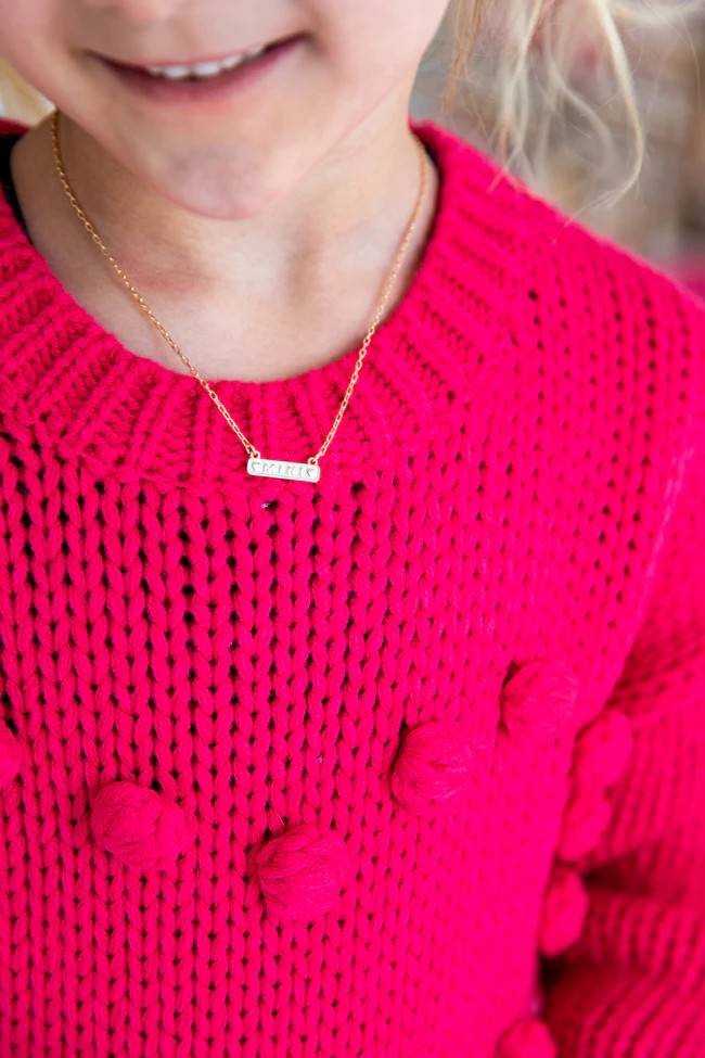 My Baby You'll Be White Plated Mini Necklace | Pink Lily