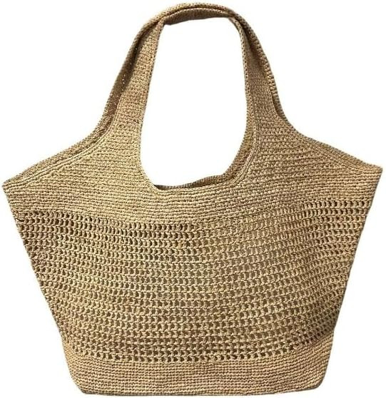 Raffia Straw Woven Tote Bag - Versatile Shoulder & Crossbody Handbag for Beach & Vacation | Amazon (US)