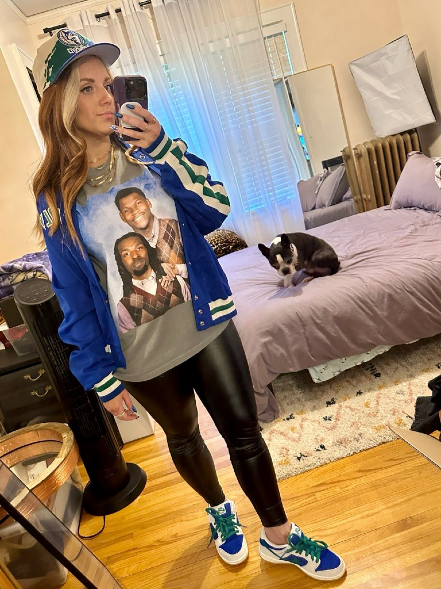 Let’s go Minnesota Timberwolves. 

The Aerie faux leather leggings are quickly becoming my favorite & much more affordable than Spanx!