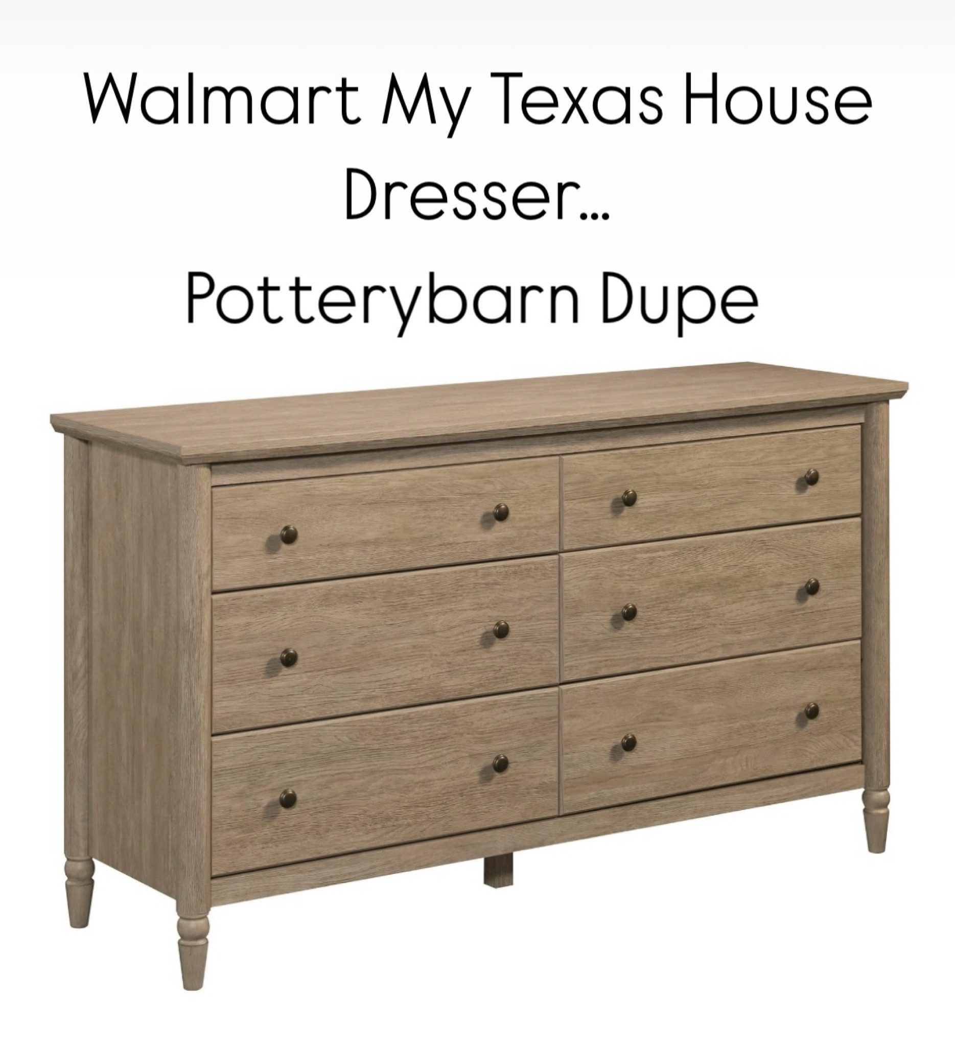 Walmart My Texas House Dresser… 

It’s a Potterybarn dupe! I’ve linked the dresser and the nightstand! It’s such an affordable options!! 

#LTKStyleTip #LTKHome