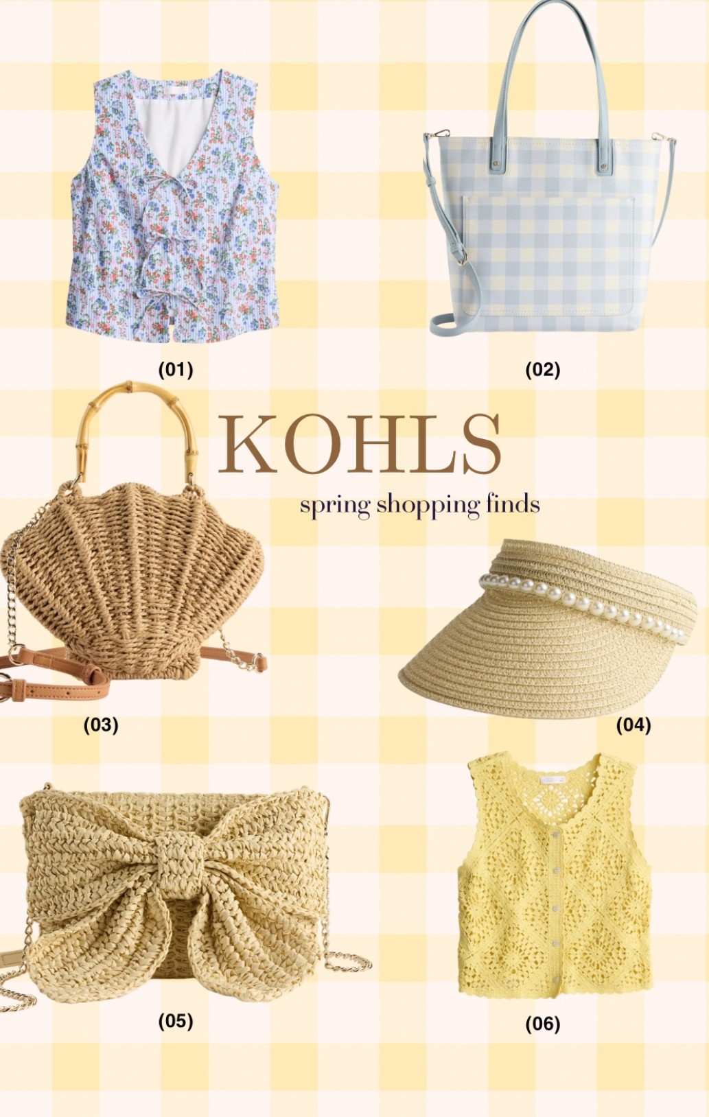 Kohl’s | spring clothes | vacation | vacay clothes | sun hat | beach wear | beach clothes | resort wear | coastal | bow purse | rattan | pearls | crochet | gingham | gingham tote | shell purse | beach accessories | womens tank | womens cloths | spring refresh | kohls shopping finds | kohls fashion | beach outfits | family beach photos | Lauren Conrad | Easter | womens accessories | juniors clothes | womens shoes | womens sandals | crossbody bag | shoulder bag | date night | @kohls 

#LTKgrwm #LTKTravel #LTKootd