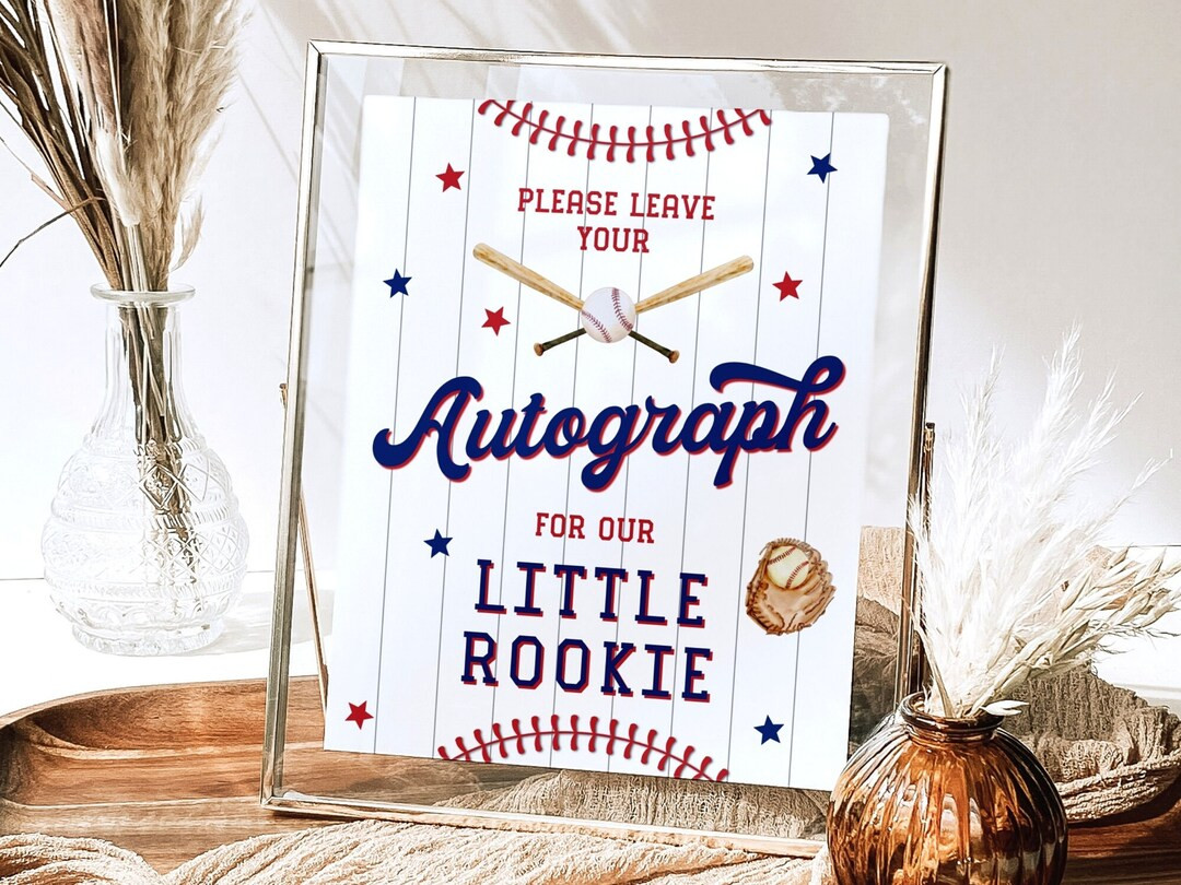 Rookie of the Year First Birthday Sign, Baseball Birthday Please Leave Your Autograph Sign, Boy 1... | Etsy (US)