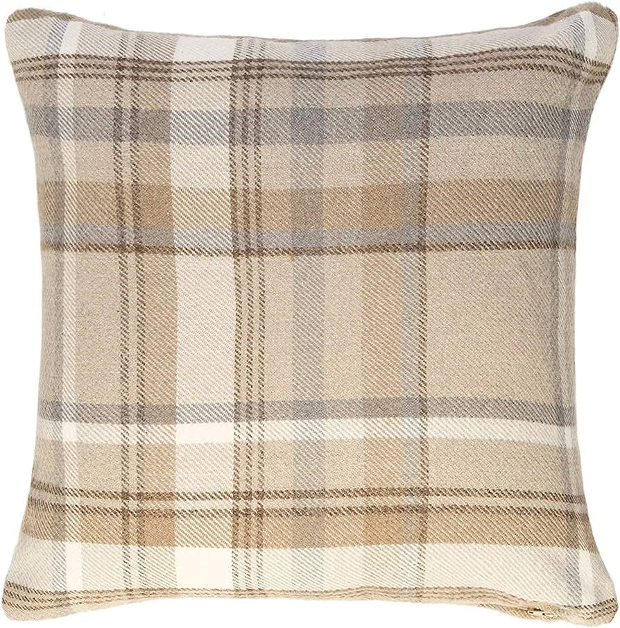 McAlister Textiles Natural Beige Heritage Tartan Decorative Throw Pillow Cover Case 17 x 17 Inche... | Amazon (US)