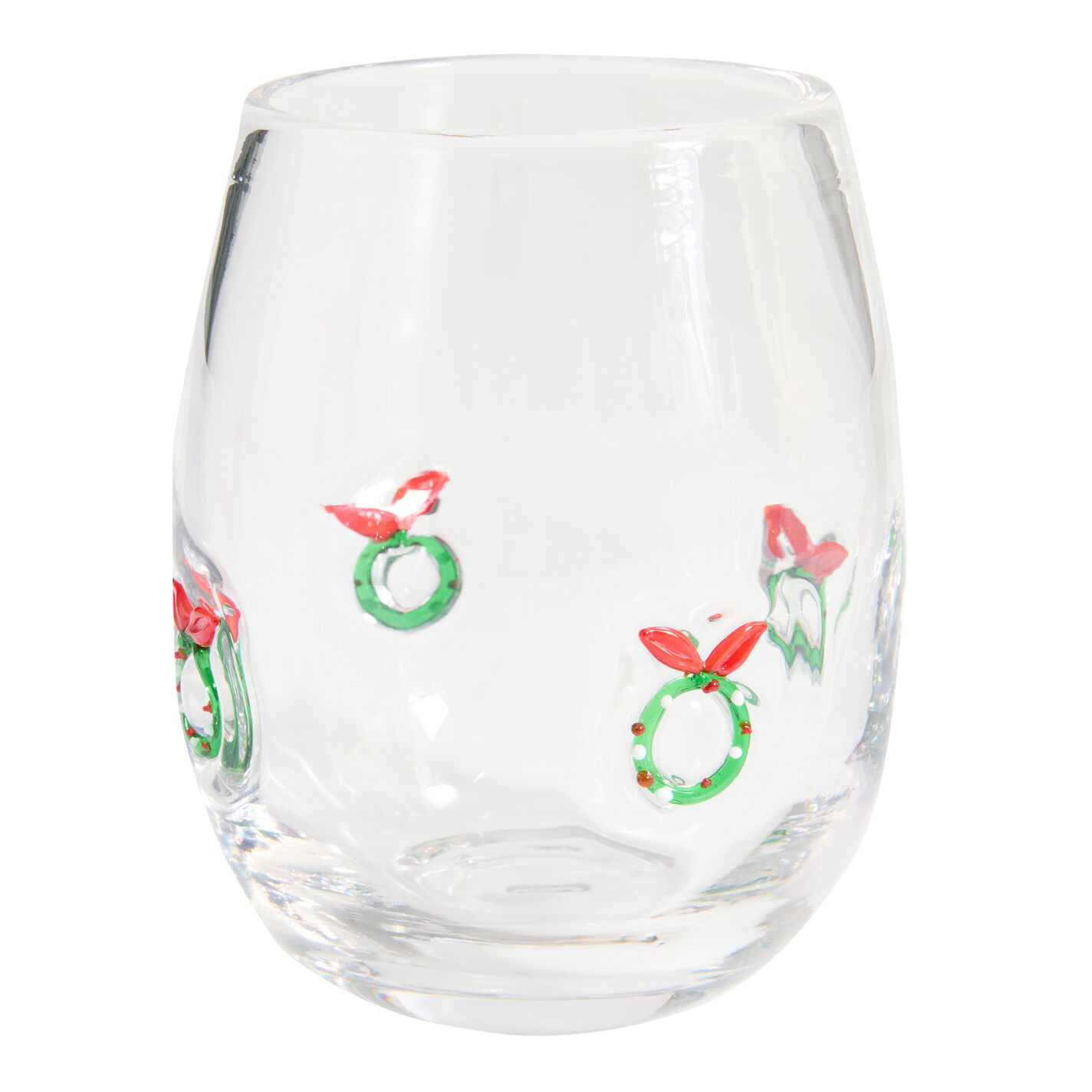Charm Christmas Inlay Stemless Wine Glass | World Market