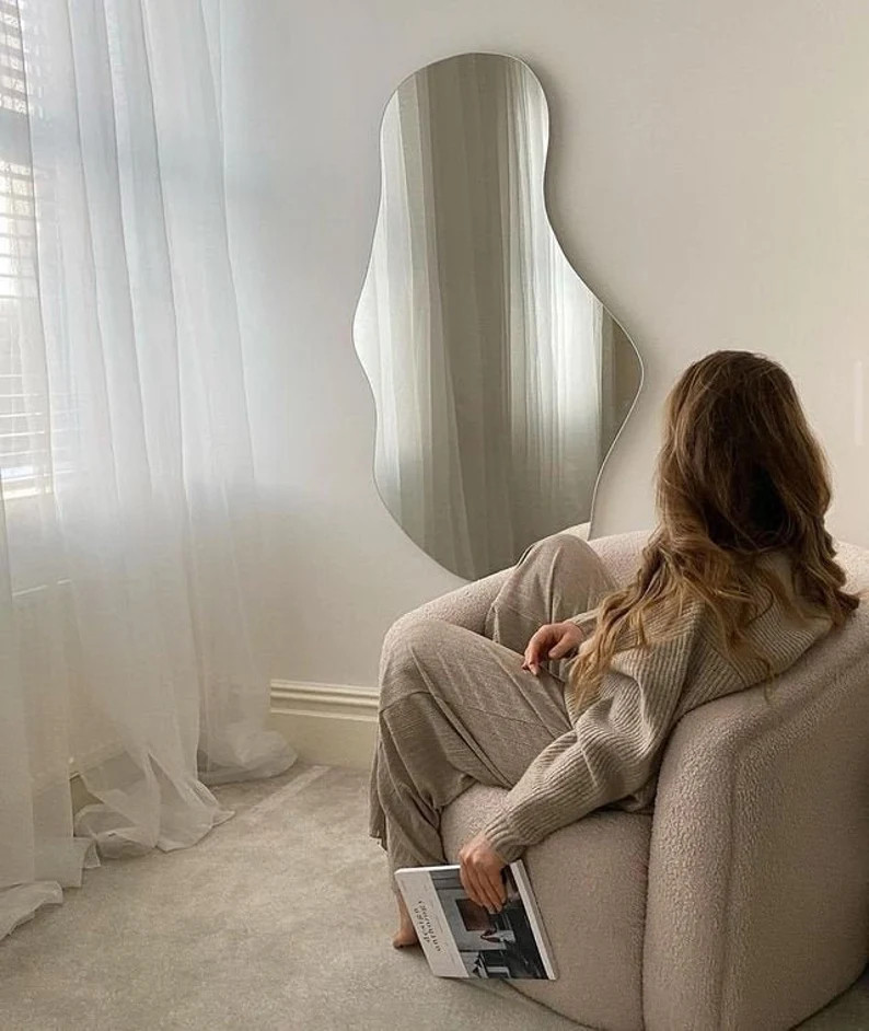 Decorative Asymmetrical Mirror -  Home Decor Pond Mirror -  Aesthetic Design Mirror - Mirror for ... | Etsy (US)