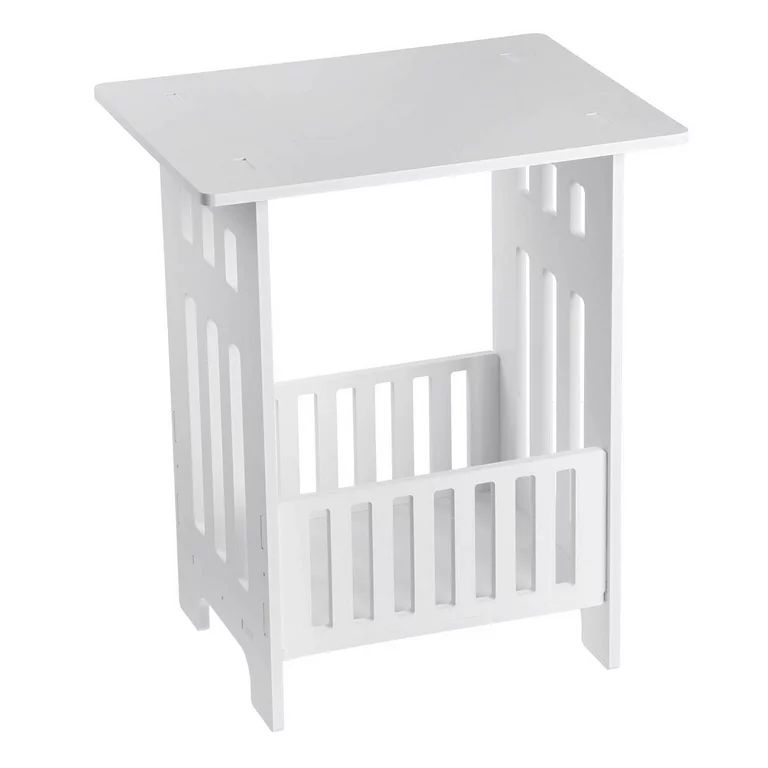 White Modern Bedside Table Bedroom Nightstand End Table Plant Stand Holder Storage Rack Organizer | Walmart (US)