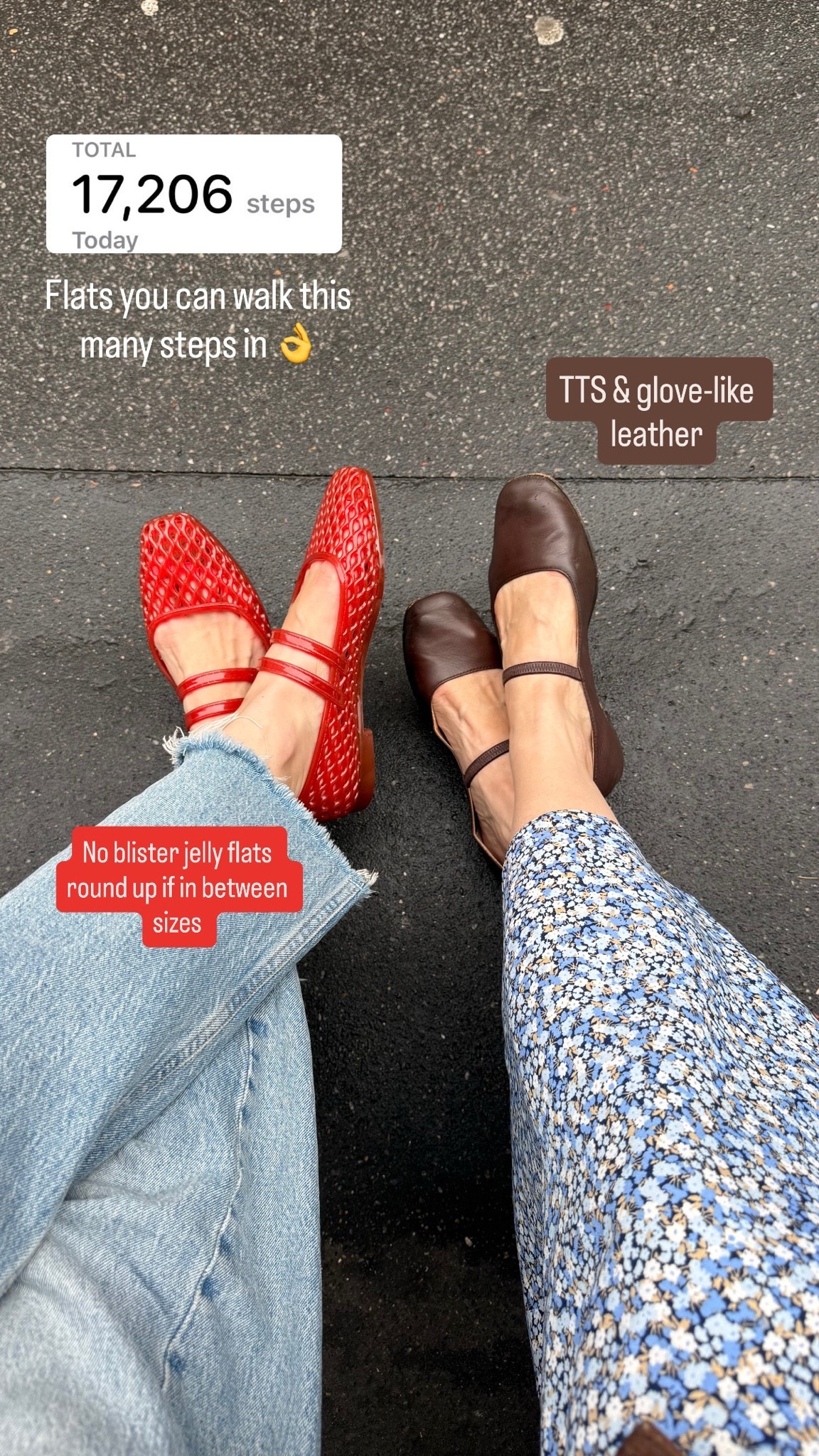 10,000 step tested fall flats
Leather Greta flats run tts and have done over 1 million steps 
Jelly flats round up to closest whole size, adjustable straps 

Fall footwear, Mary Janes, ballet flats

#LTKootd #LTKSaleAlert #LTKPetite