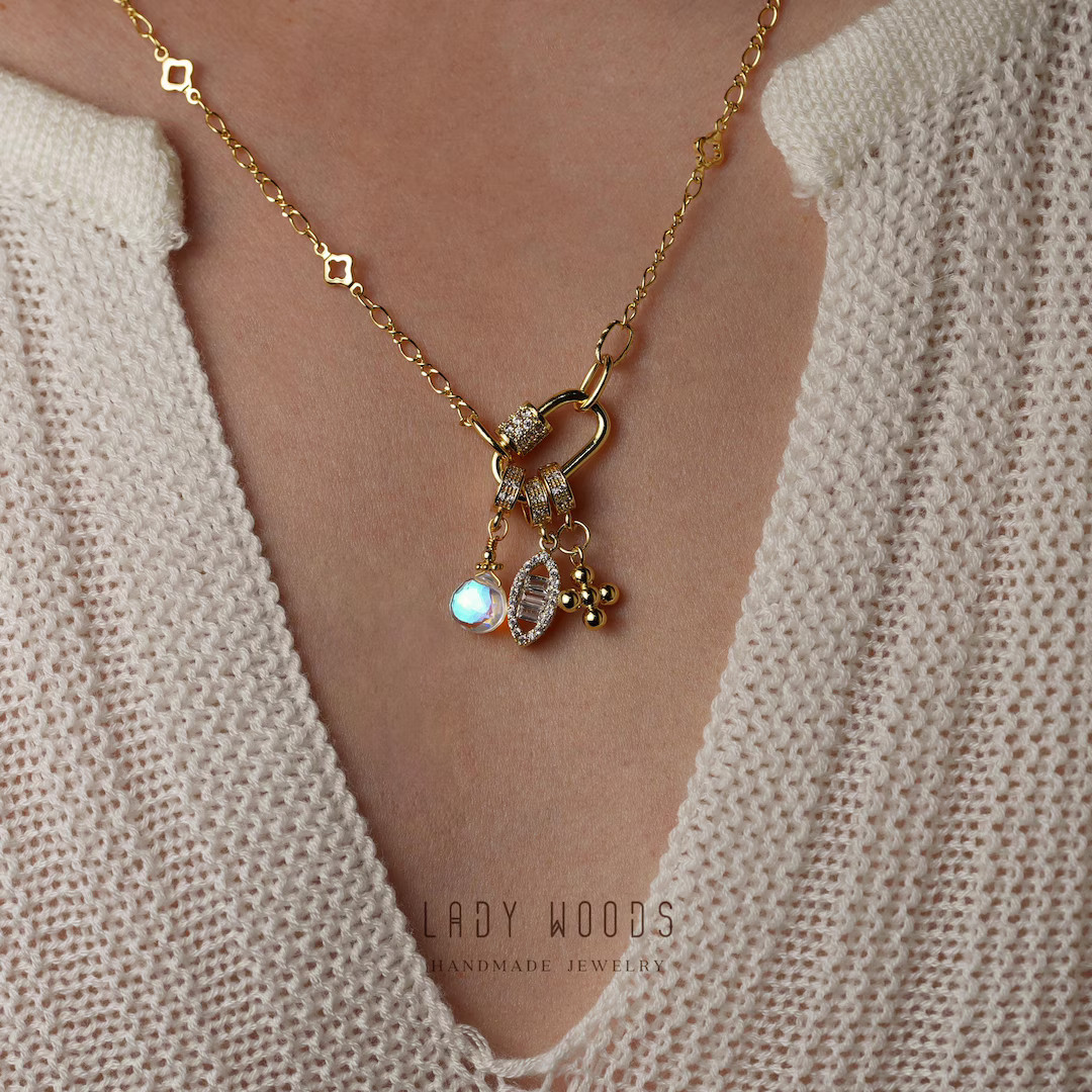 Build your own Custom charm necklace-Bulid your own charm-Gold charm necklace-Crystal charm jewel... | Etsy (US)