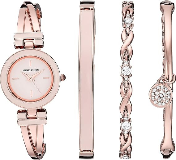Anne Klein Women's Bangle Watch and Premium Crystal Accented Bracelet Set | Amazon (US)