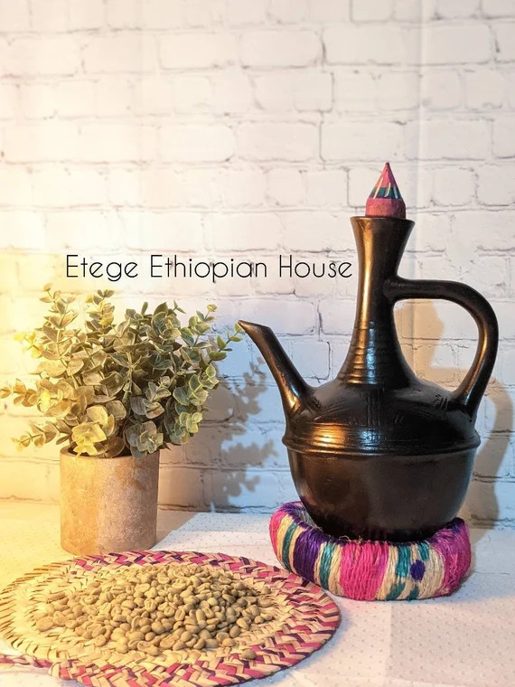 Large Ethiopian and Eritrean Clay Coffee Pot Set Jebena ጀበና | Etsy | Etsy (US)