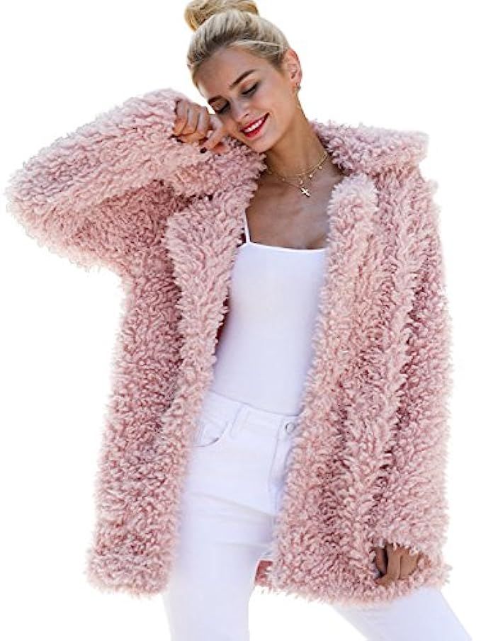 BerryGo Women's Shaggy Long Faux Fur Coat Jacket Outwear | Amazon (US)