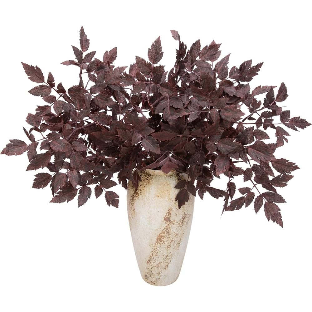 6 Pcs 21" Cimicifuga Plant Leaves Spray Fall Floral Stems Faux Plum cimicifuga Foliage Branch for... | Amazon (US)