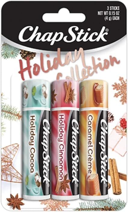 Chapstick Holiday Collection 2017, Pack of 3, Holiday Cinnamon, Caramel Creme & Holiday Cocoa, 0.... | Amazon (US)