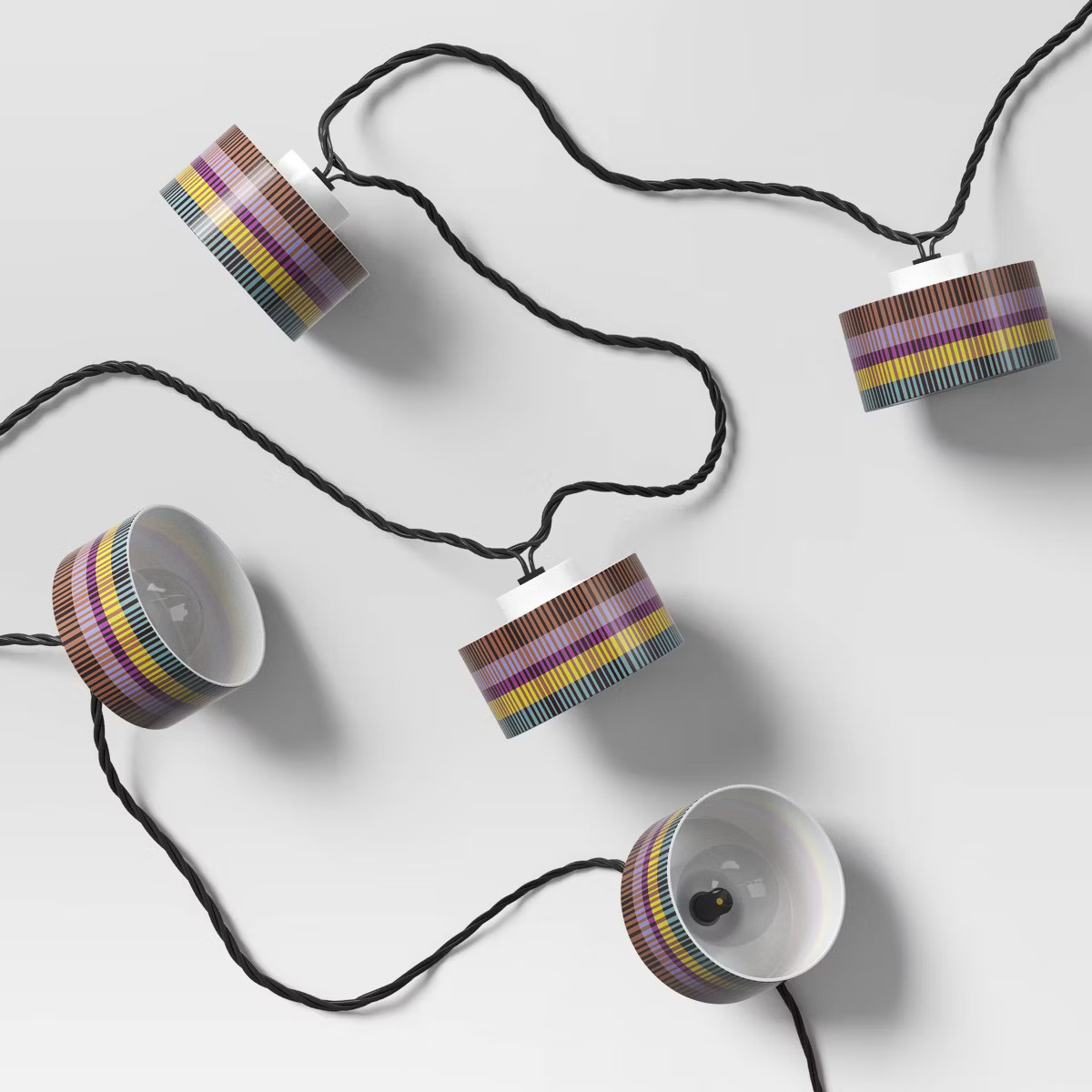 10ct LED Printed Shades Indoor Outdoor Lantern String Lights Clear Bulbs with Black Wire - Thresh... | Target