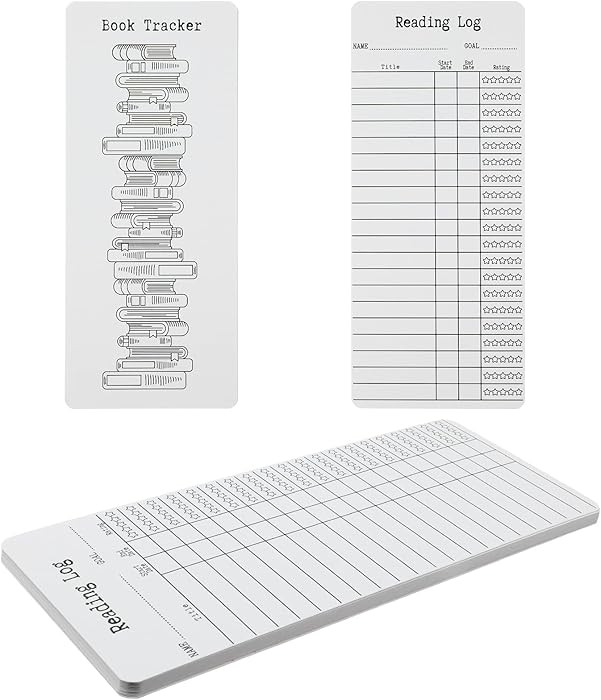 Ouligay 12pcs Book Tracker Bookmark Reading List Bookmark, Library Cards for Reading, Page Holder... | Amazon (US)