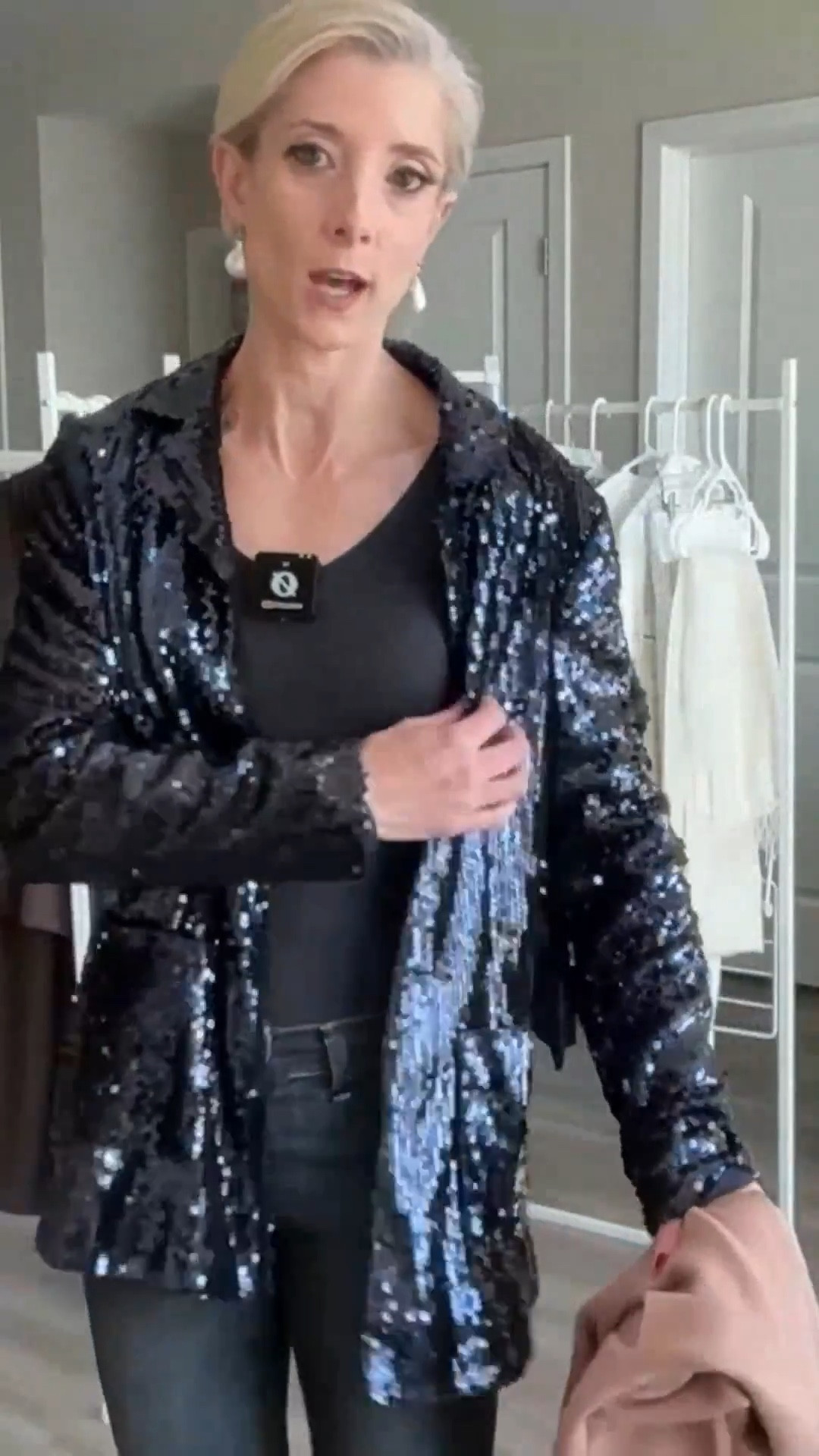 Stunning chic blazer w navy shimmering glitter accents. So in style for 2026! LTK ootd and LTK grwm LIVE on My Chic Style Live shop Amazon fashion finds LTK finds under 100 for a wardrobe refresh this year  

#LTKFindsUnder100 #LTKootd #LTKgrwm