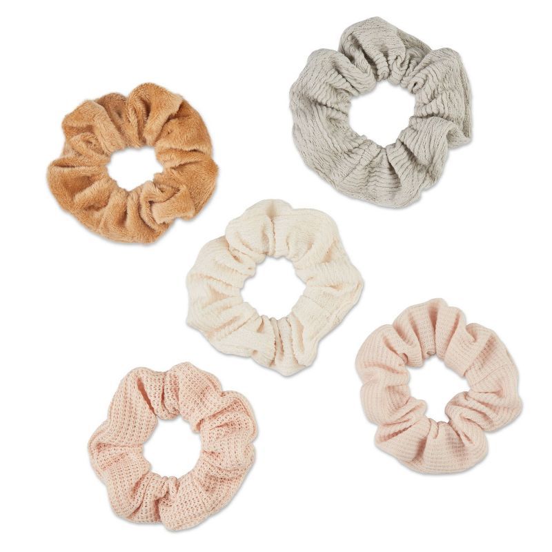 scunci Basic Textured Hair Scrunchies - 5ct | Target