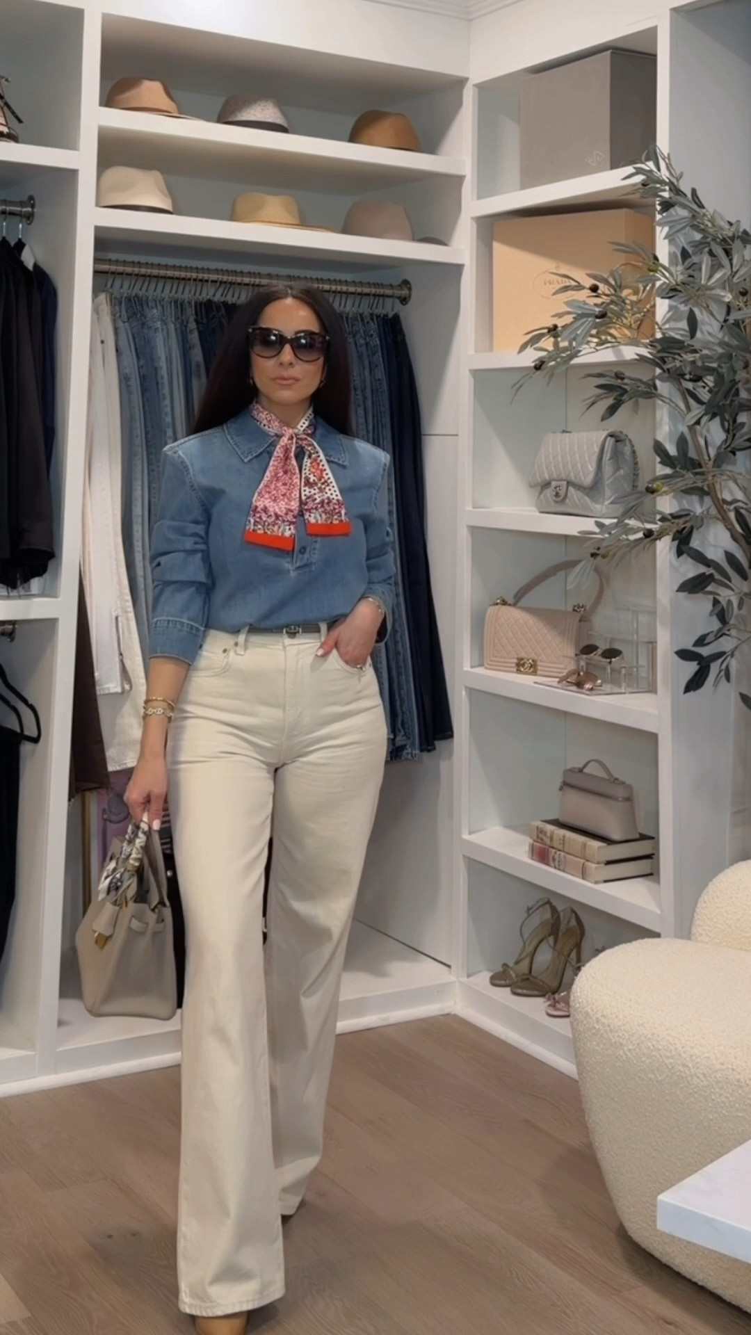 Aritzia jeans styled with a denim tip from Zara(linking similar options)  scarf/Twilly is Hermes(linking looks for less) 

Jean size: 24 regular length 

Perfume mind games queening 

Rita Salmo | spring fashion inspo | petite fashion | 

#LTKOver40 #LTKPetite