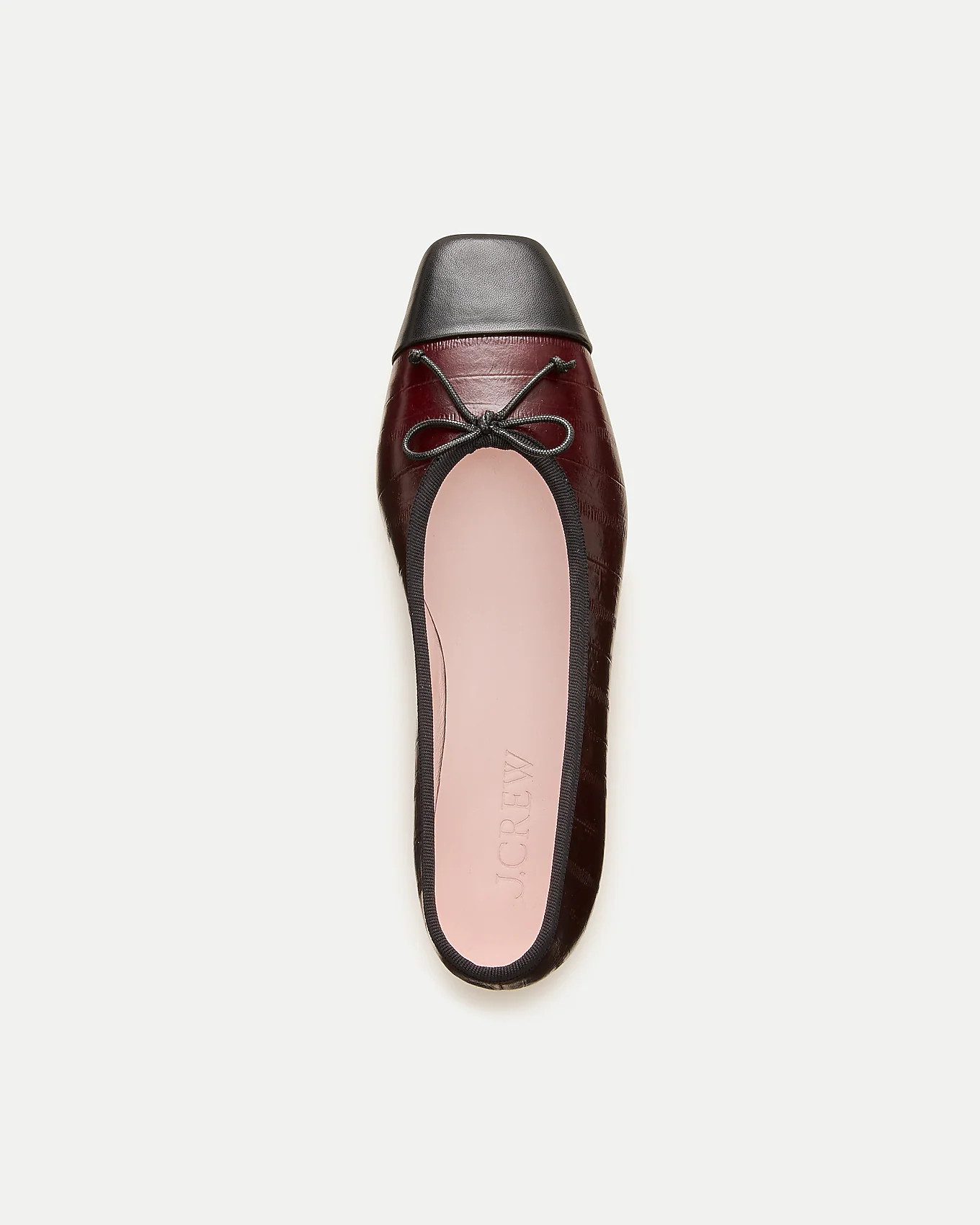 Sophie cap toe ballet flats in eel-embossed leather | J. Crew US