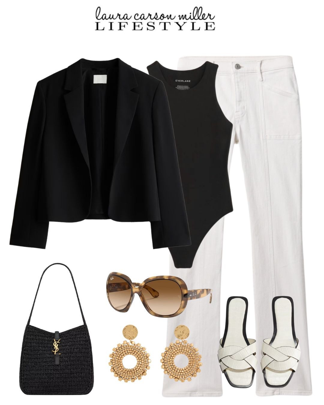 Black + white is always casually chic.
Laura carson miller, LCM lifestyle, white jeans, black bodysuit, gold earrings 

#LTKItBag #LTKWorkwear #LTKTravel