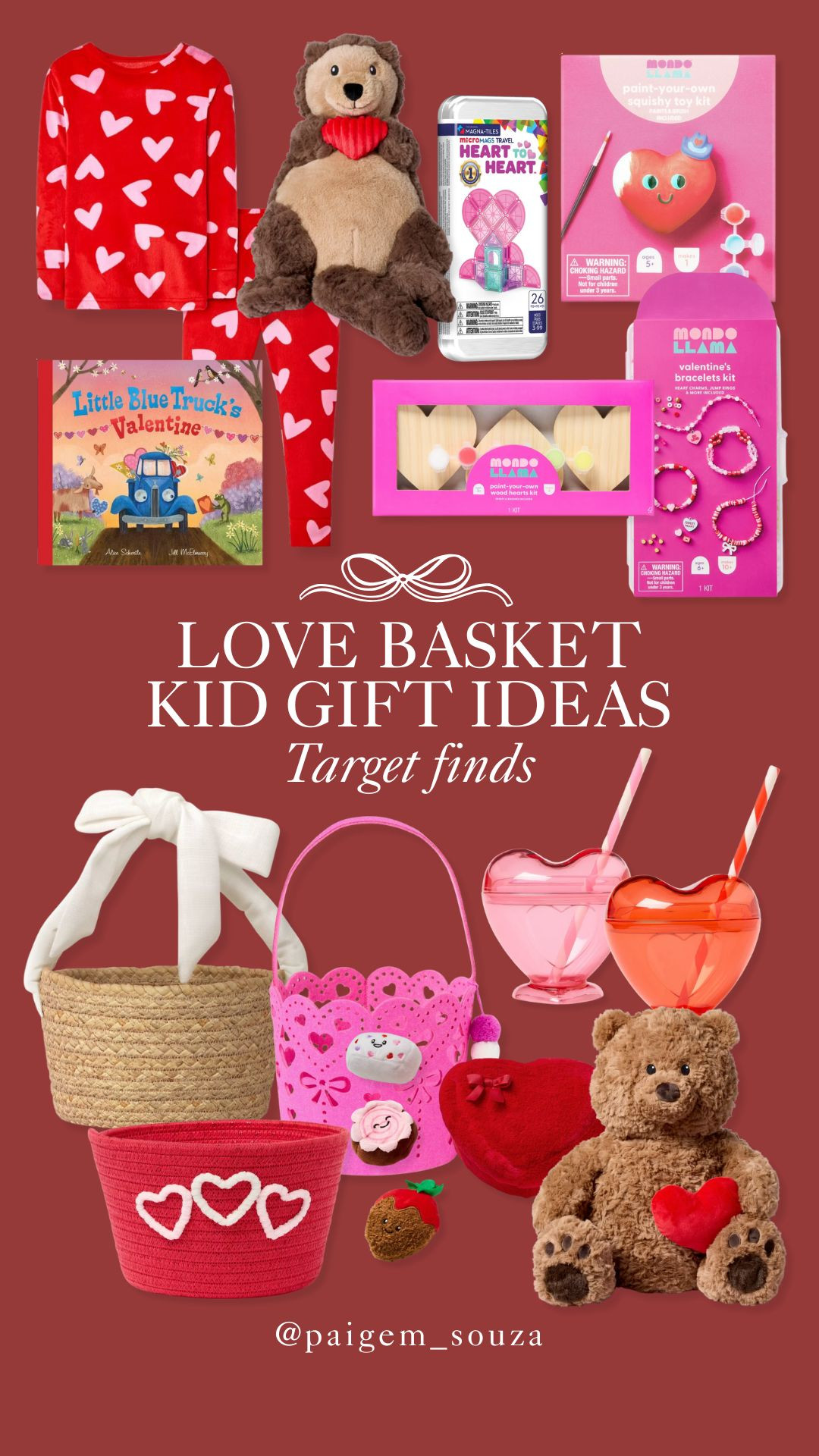 Love basket kid gift ideas from Target 💌
Filled with cozy pajamas, books, crafts, plush toys and other festive finds. Perfect for toddlers and kids. ❤️

Valentine’s Day kids gift, kids Valentine basket, Valentine gift basket for kids, toddler Valentine gift ideas, kids Valentine present, Target Valentine finds, Valentine basket ideas, kids Valentine toys, Valentine pajamas for kids, Valentine books for kids, craft kits for kids, plush Valentine toys, festive kids gifts, holiday gift basket, cute Valentine gift ideas 

 

#LTKValentine #LTKKids
