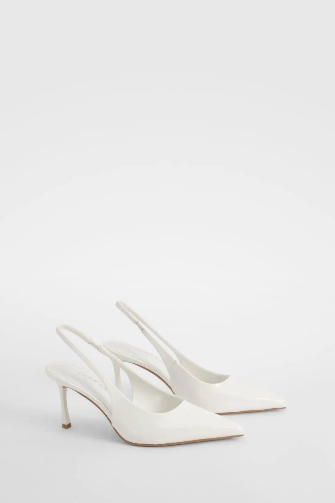 White Wide Fit Slingback Court Shoes | Boohoo | Boohoo.com (UK & IE)