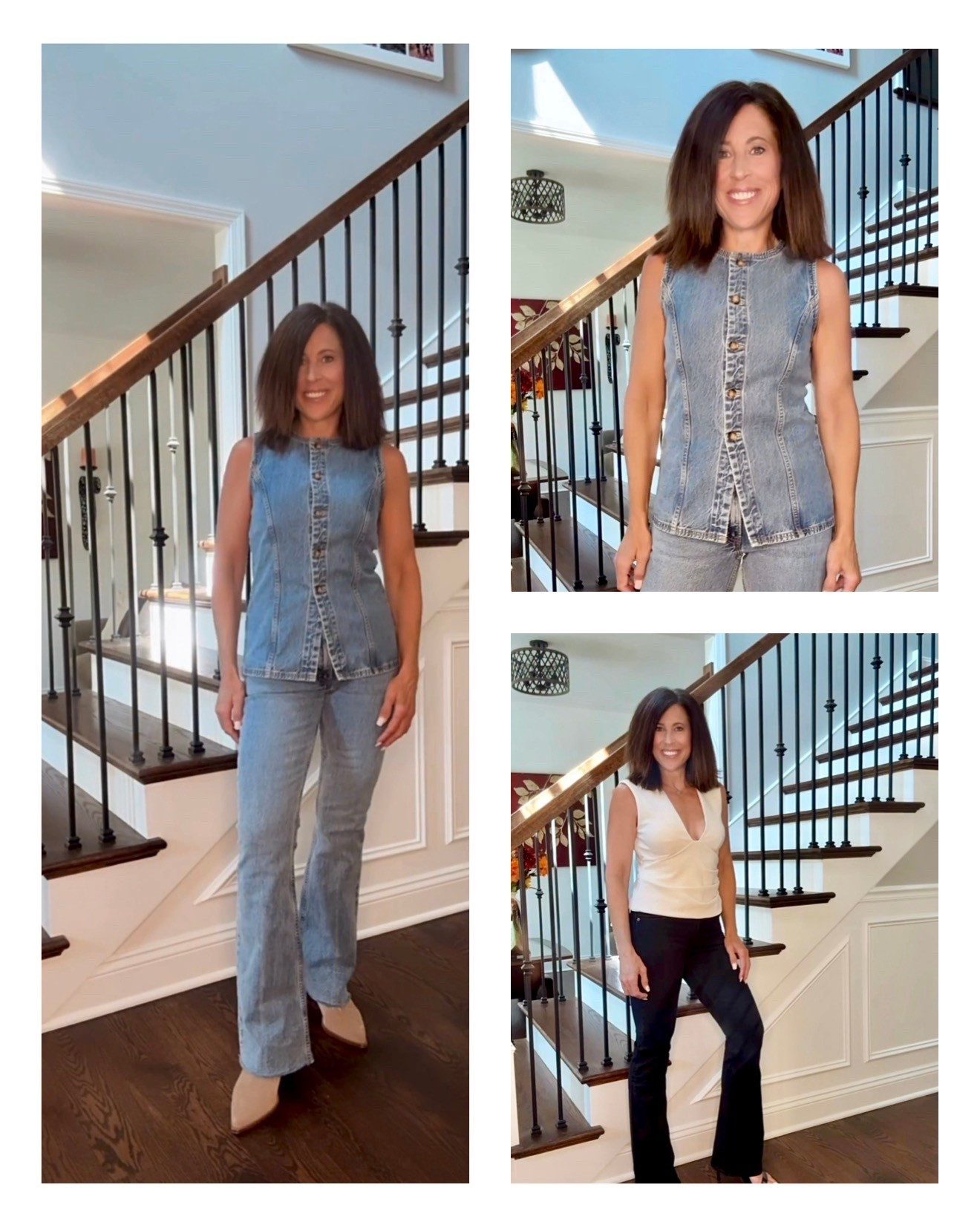 Abercrombie Jean SALE 30-50% OFF

Jean Outfit 1: Country Concert Style! Boot cut jeans with a raw hem, styled with a fitted jean vest and ankle boots. The stretch is perfect for dancing!

Jean Outfit 2: Lunch Date! ‘90s Relax fit jeans with curve-friendly design and stretch. Styled with a bow-tie top and wedge heels.

Jean Outfit 3: Date Night Chic! Classic black boot cut jeans paired with a cream ruched top and black heels.

#fashion #jeans #style #casualstyle #casualchic #outfitideas #heels #sandals #topshop #tops #concerts #ootd #styleinspo #summerstyle 

Follow my LTK @Style_with_Michelle on the @shop.LTK app to view this post and get my exclusive app-only content!

#liketkit #LTKOver40 #LTKU #LTKStyleTip
@shop.ltk
https://liketk.it/5kU1t