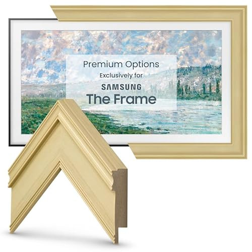Frame My TV Deco TV Frames - Antique White Smart Frame Compatible ONLY with Samsung The Frame TV (50", Fits 2021-2024 Frame TV) | Amazon (US)