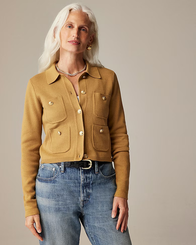 Patch-pocket sweater lady jacket | J. Crew US