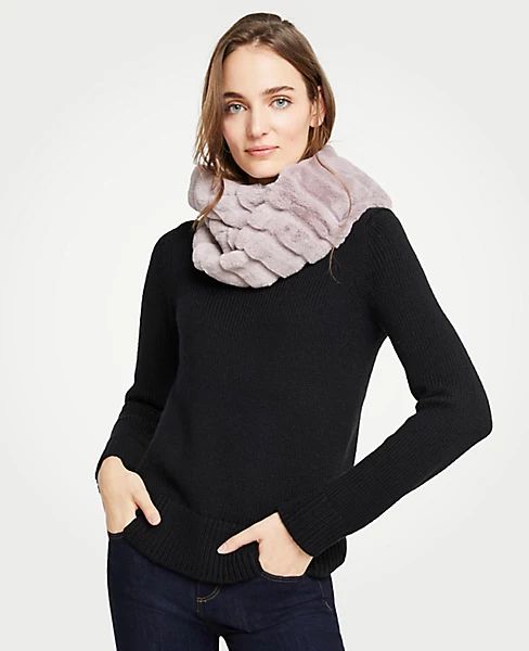 Ribbed Faux Fur Snood | Ann Taylor (US)