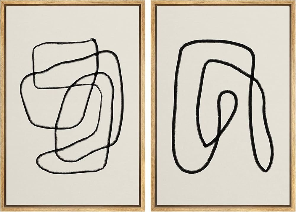 SIGNFORD Minimalist Wall Art Decor, Modern Abstract Wall Art, One Line Art, Neutral Wall Art, Fra... | Amazon (CA)