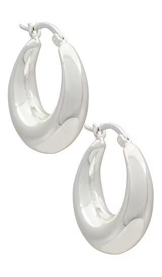 Becca Hoops in Silver | Revolve Clothing (Global)