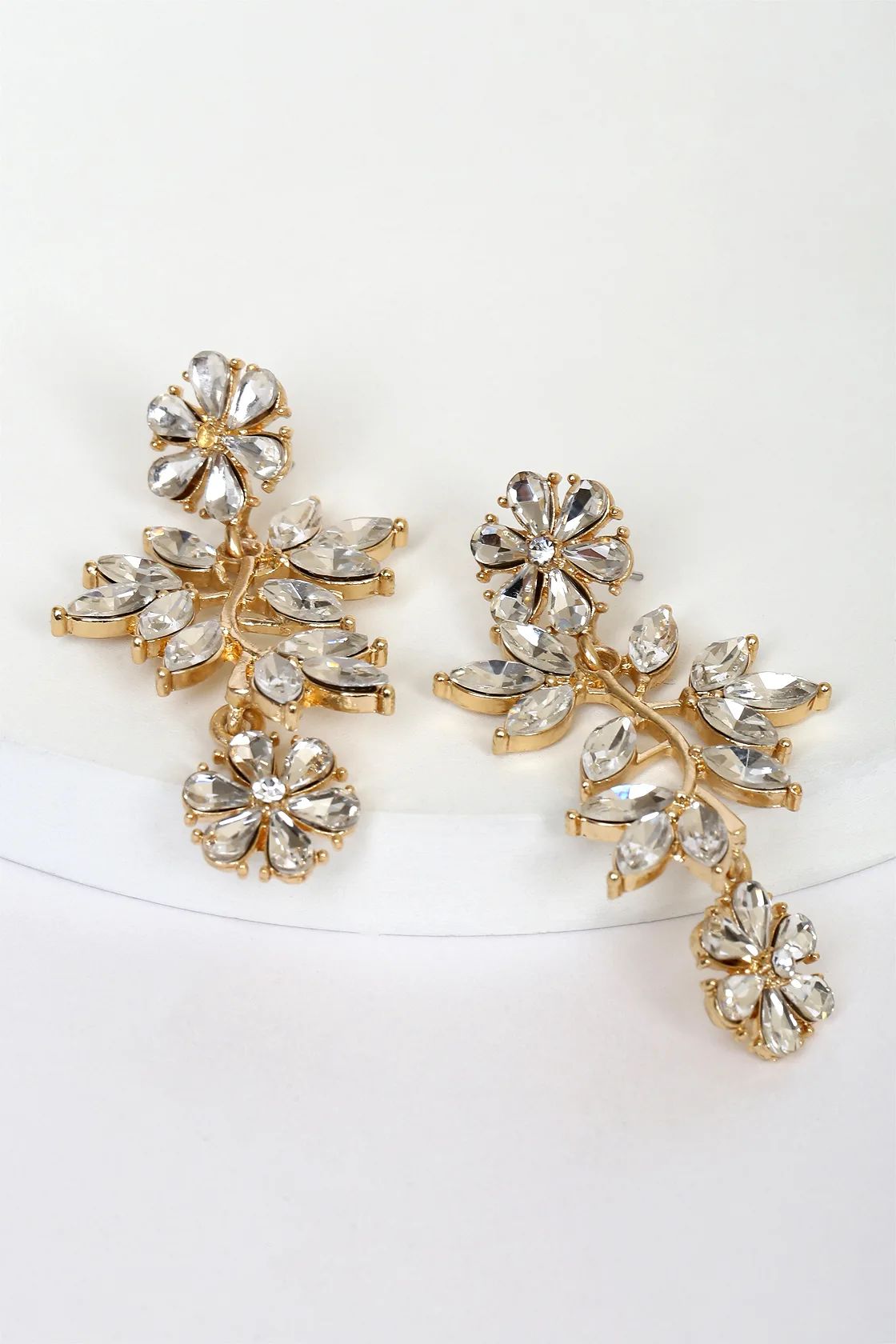 This Eternal Love 14KT Gold Rhinestone Statement Earrings | Lulus (US)