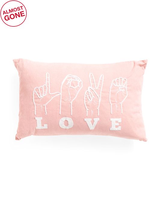 15x24 Love Sign Language Pillow | TJ Maxx