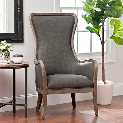 Charcoal High Wing Back Accent Chair | Kirkland's Home