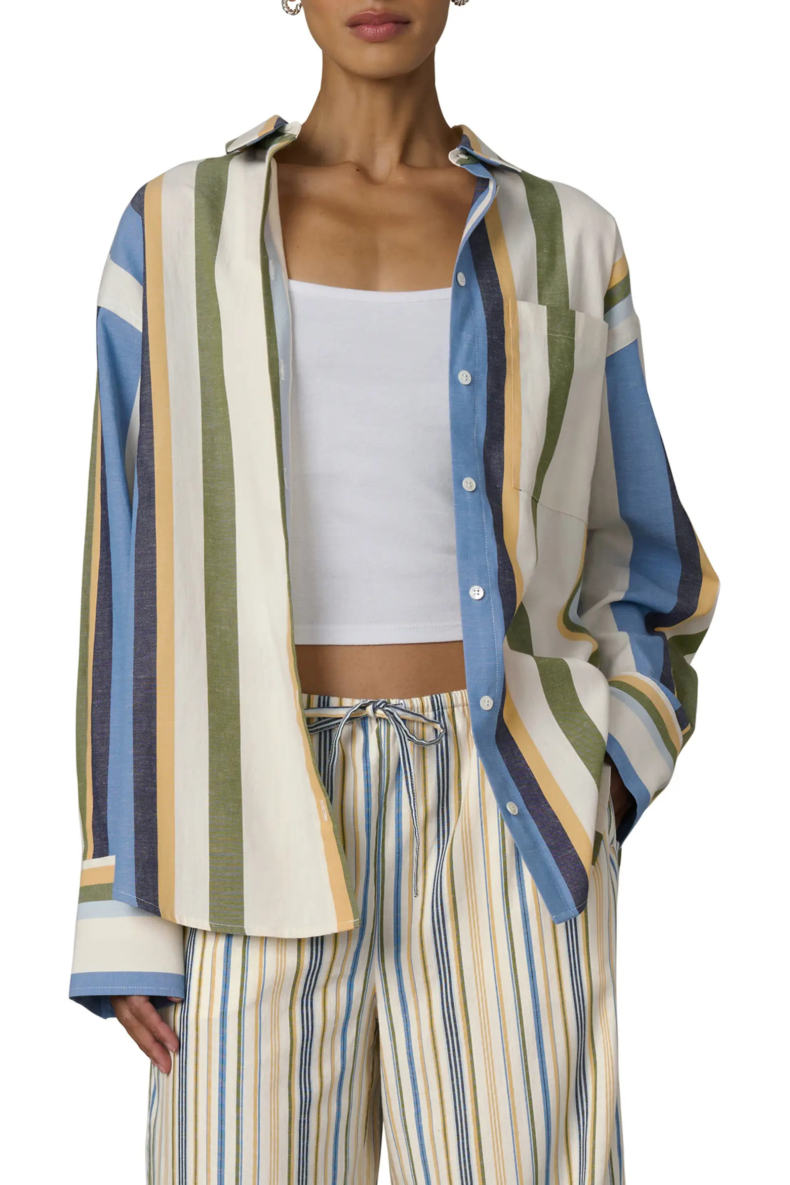 The Boyfriend Stripe Cotton Blend Shirt (Women) | Nordstrom | Nordstrom