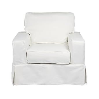 Sunset Trading Americana Slipcovered Chair, White | Amazon (US)